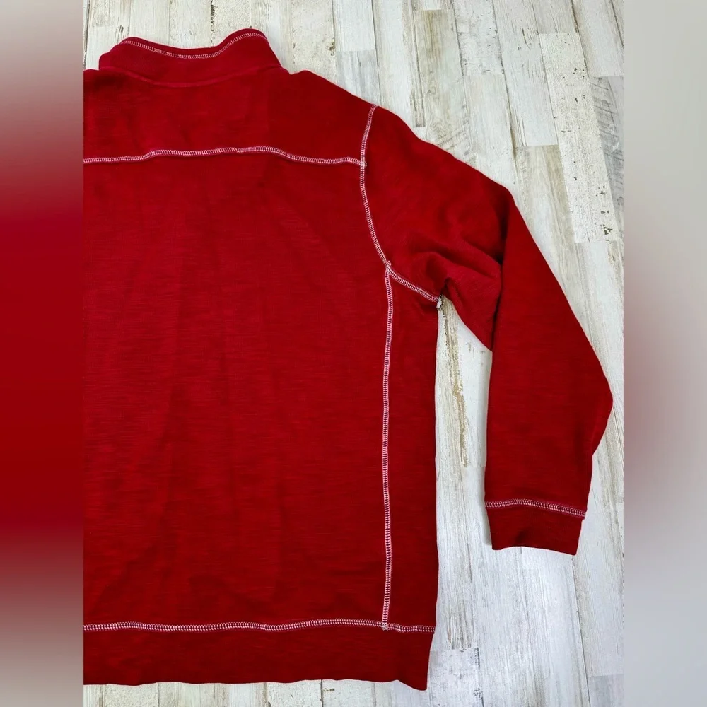 Men's Tommy Bahama Red Pull Over Marlin Logo 1/4 Zip Fleece Jacket XL - Picture 9 of 10